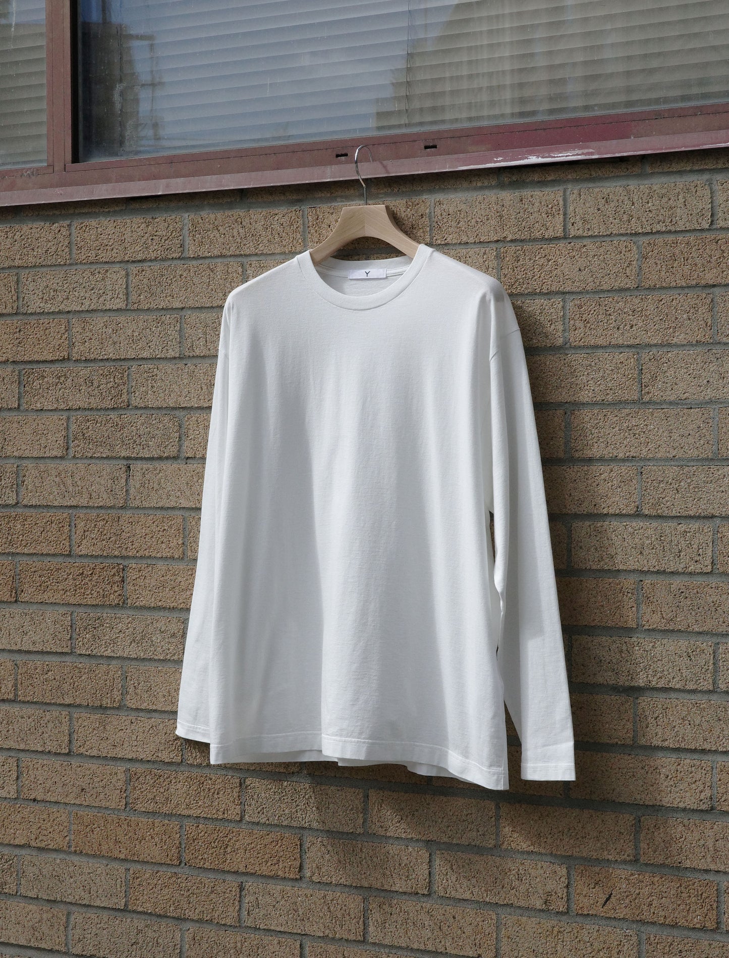 Y Organic Cotton Jersey L/S Tee - White