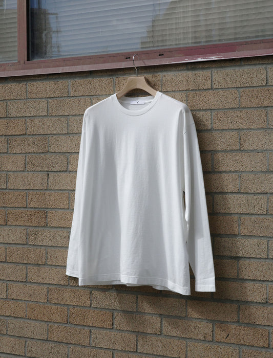 Y Organic Cotton Jersey L/S Tee - White