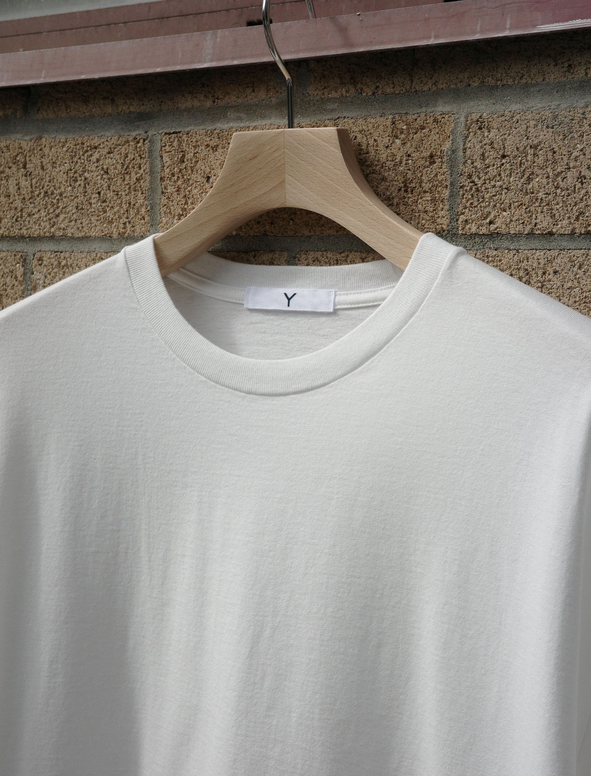 Y Organic Cotton Jersey L/S Tee - White