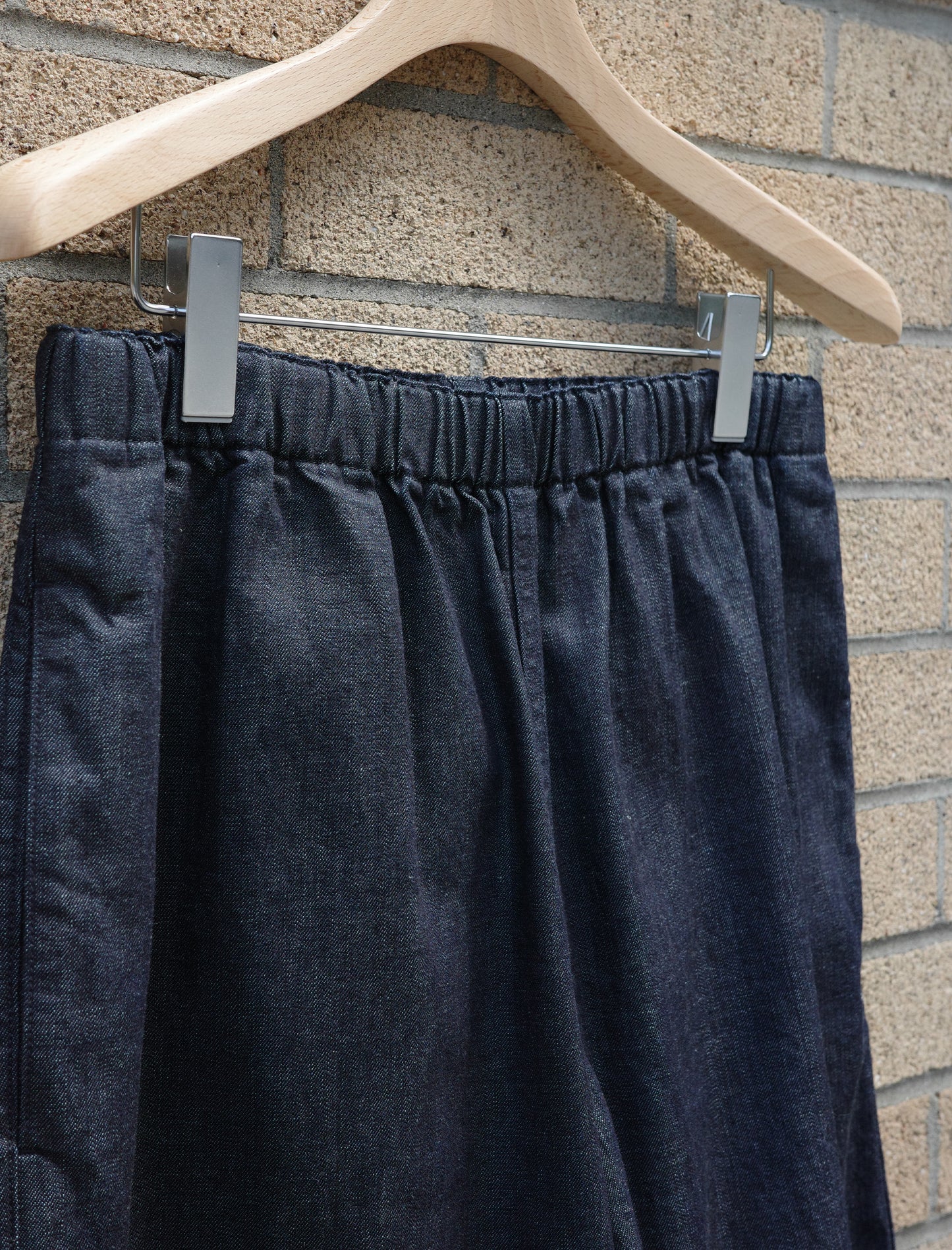 Y Organic Cotton Light Denim Shorts - Navy