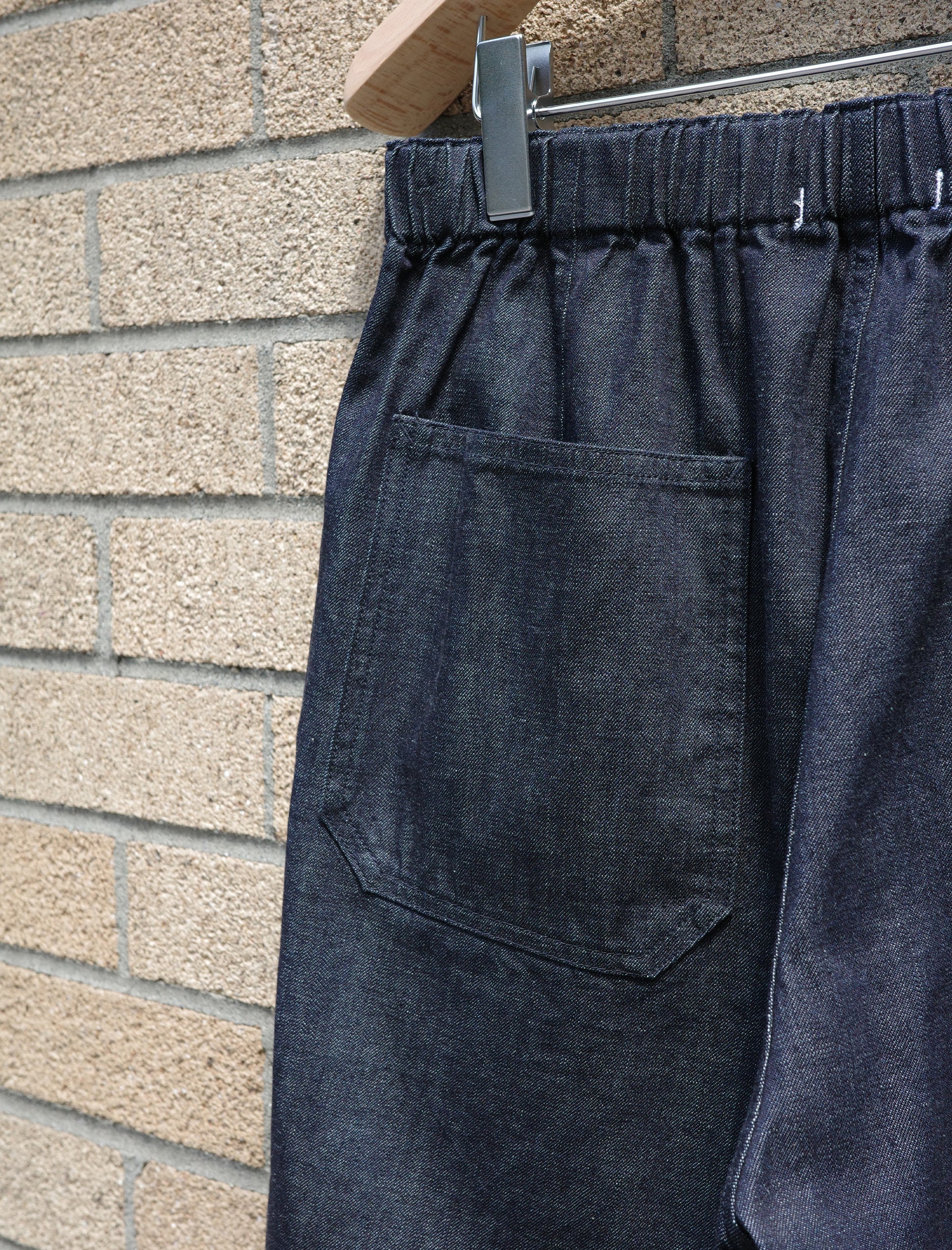 Y Organic Cotton Light Denim Shorts - Navy