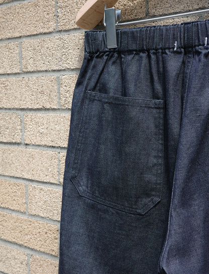 Y Organic Cotton Light Denim Shorts - Navy