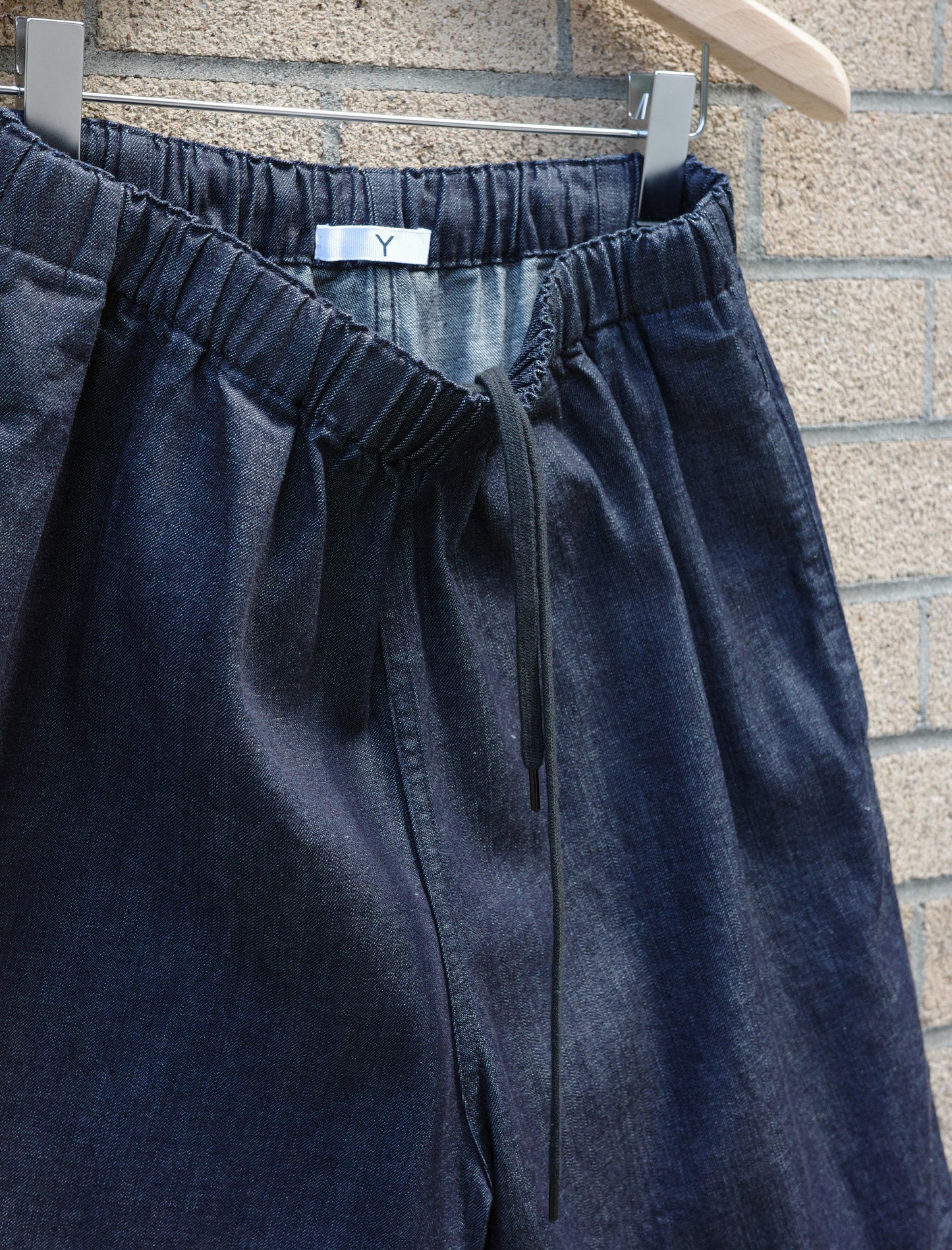 Y Organic Cotton Light Denim Shorts - Navy