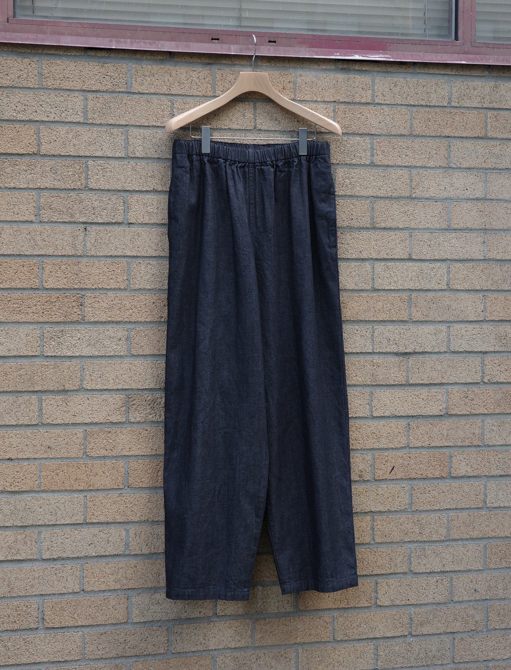 Y Organic Cotton Light Denim Trousers - Navy
