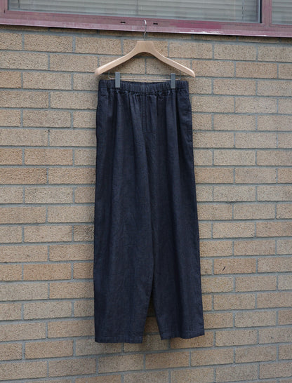 Y Organic Cotton Light Denim Trousers - Navy
