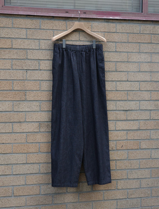 Y Organic Cotton Light Denim Trousers - Navy