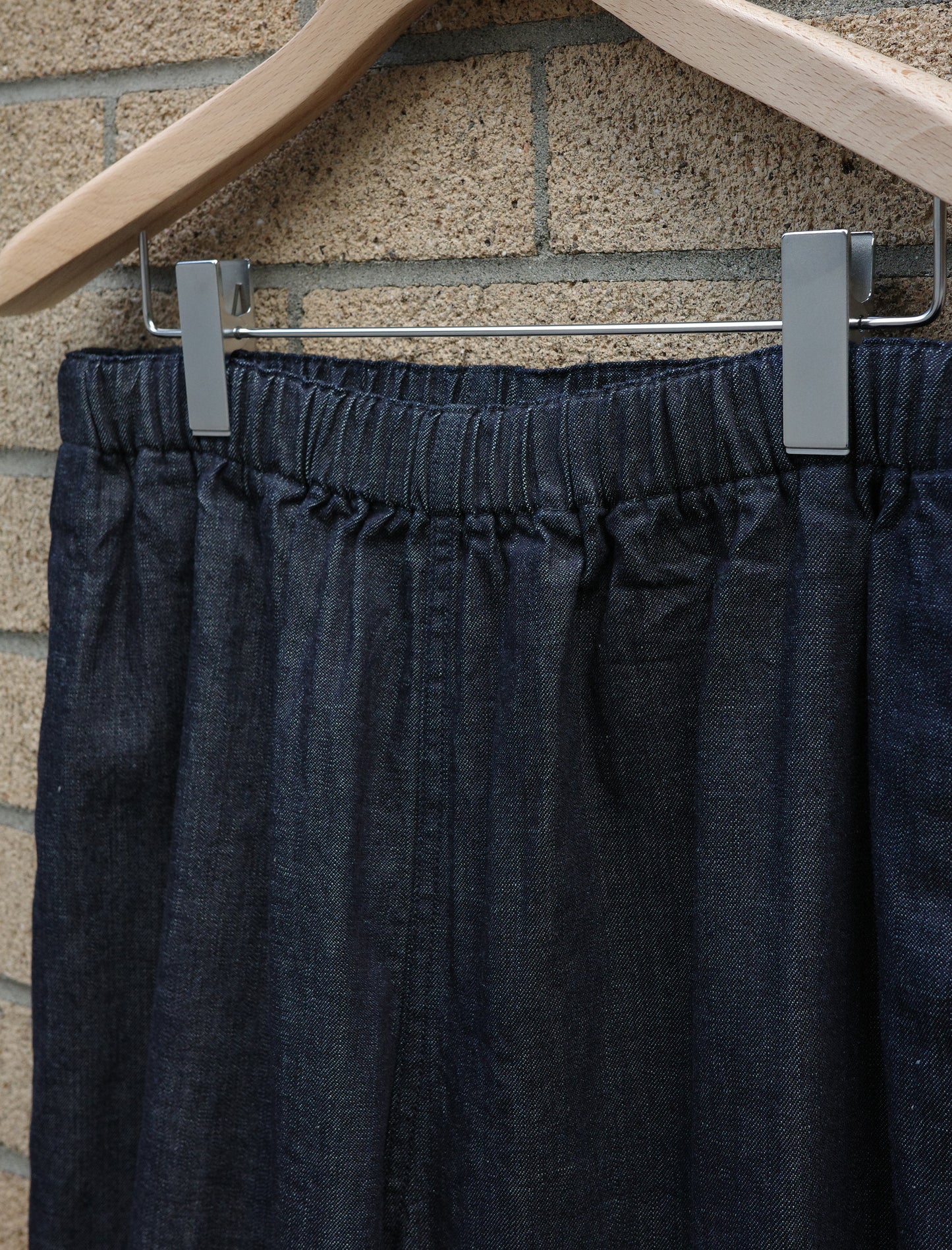 Y Organic Cotton Light Denim Trousers - Navy