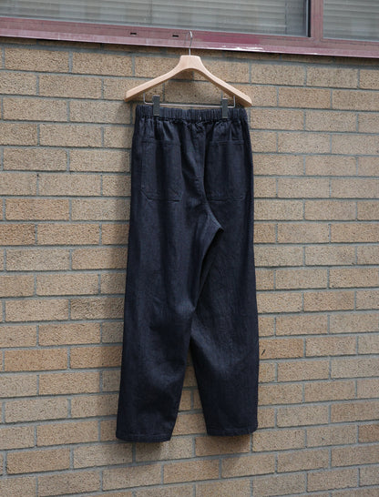 Y Organic Cotton Light Denim Trousers - Navy
