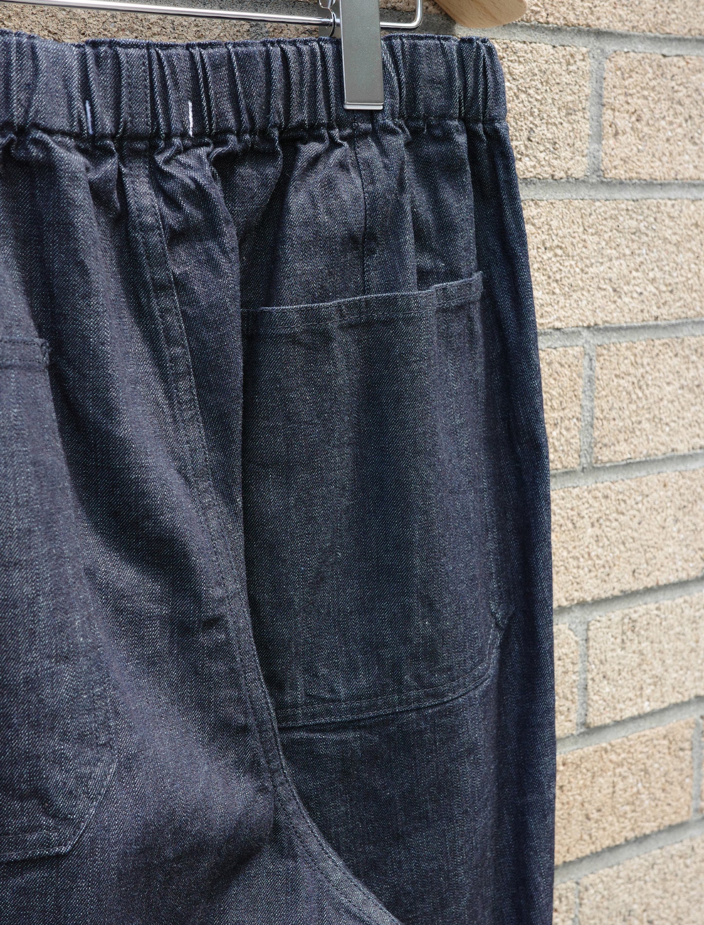 Y Organic Cotton Light Denim Trousers - Navy
