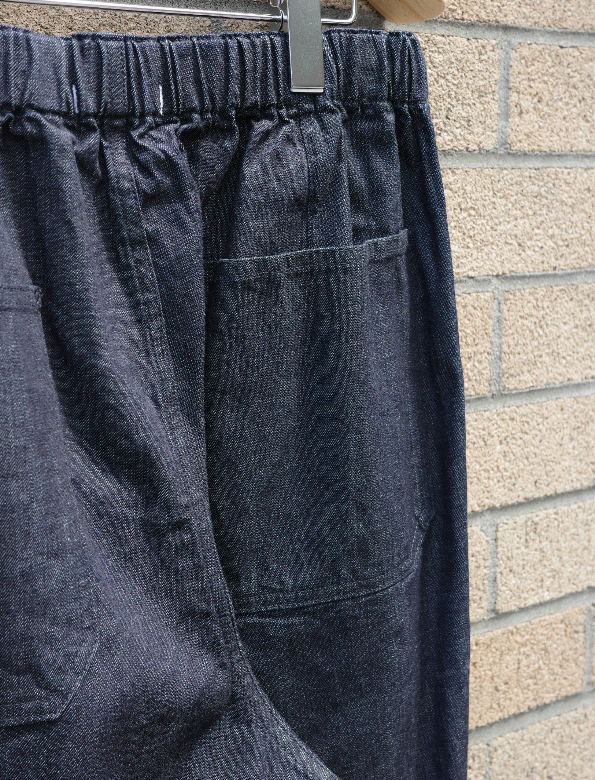 Y Organic Cotton Light Denim Trousers - Navy