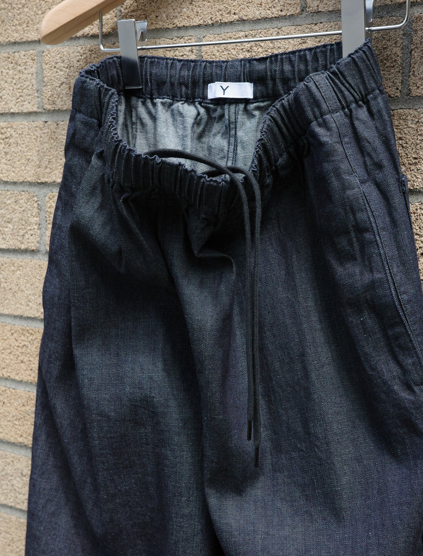Y Organic Cotton Light Denim Trousers - Navy