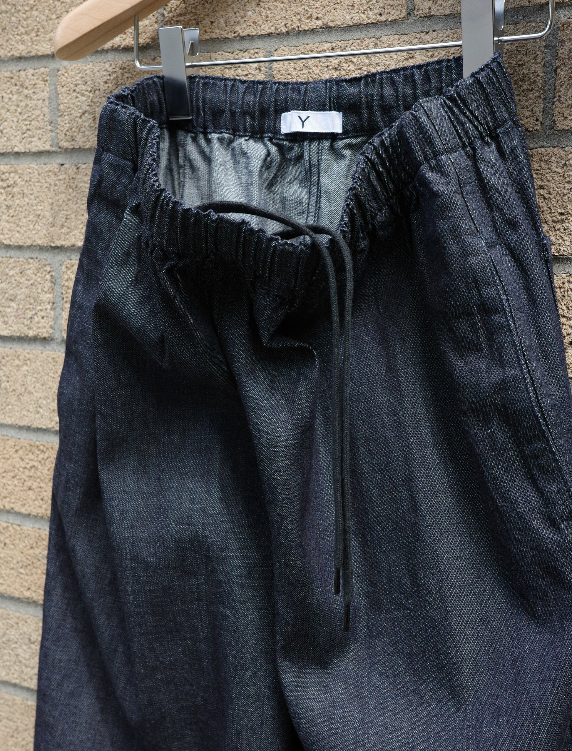 Y Organic Cotton Light Denim Trousers - Navy