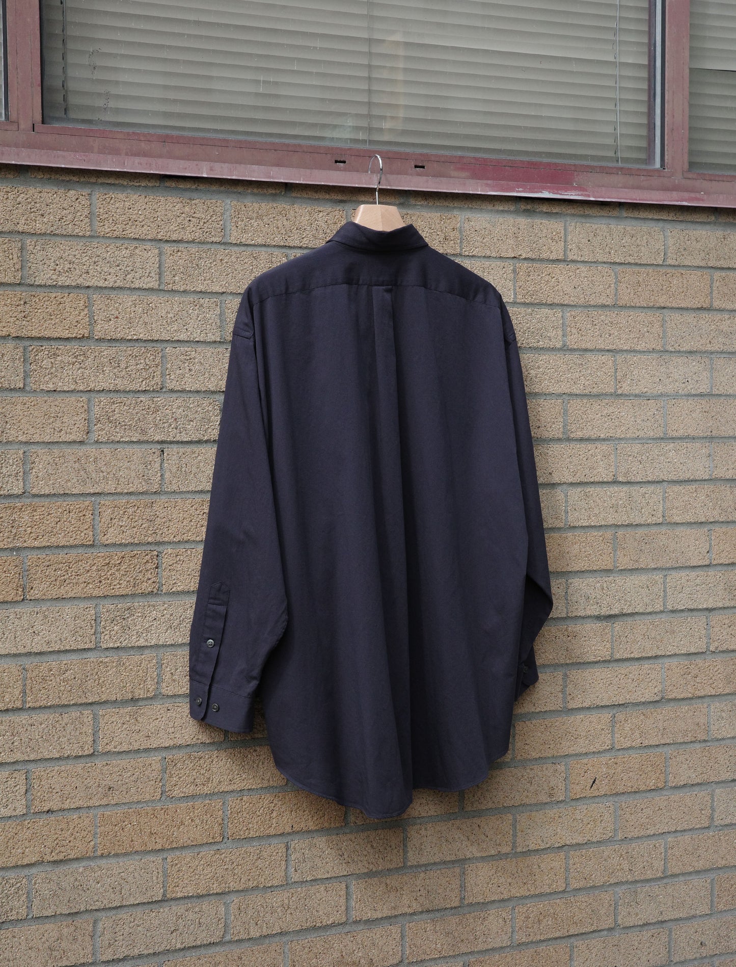 Y Organic Cotton Washer Satin Shirt - Navy