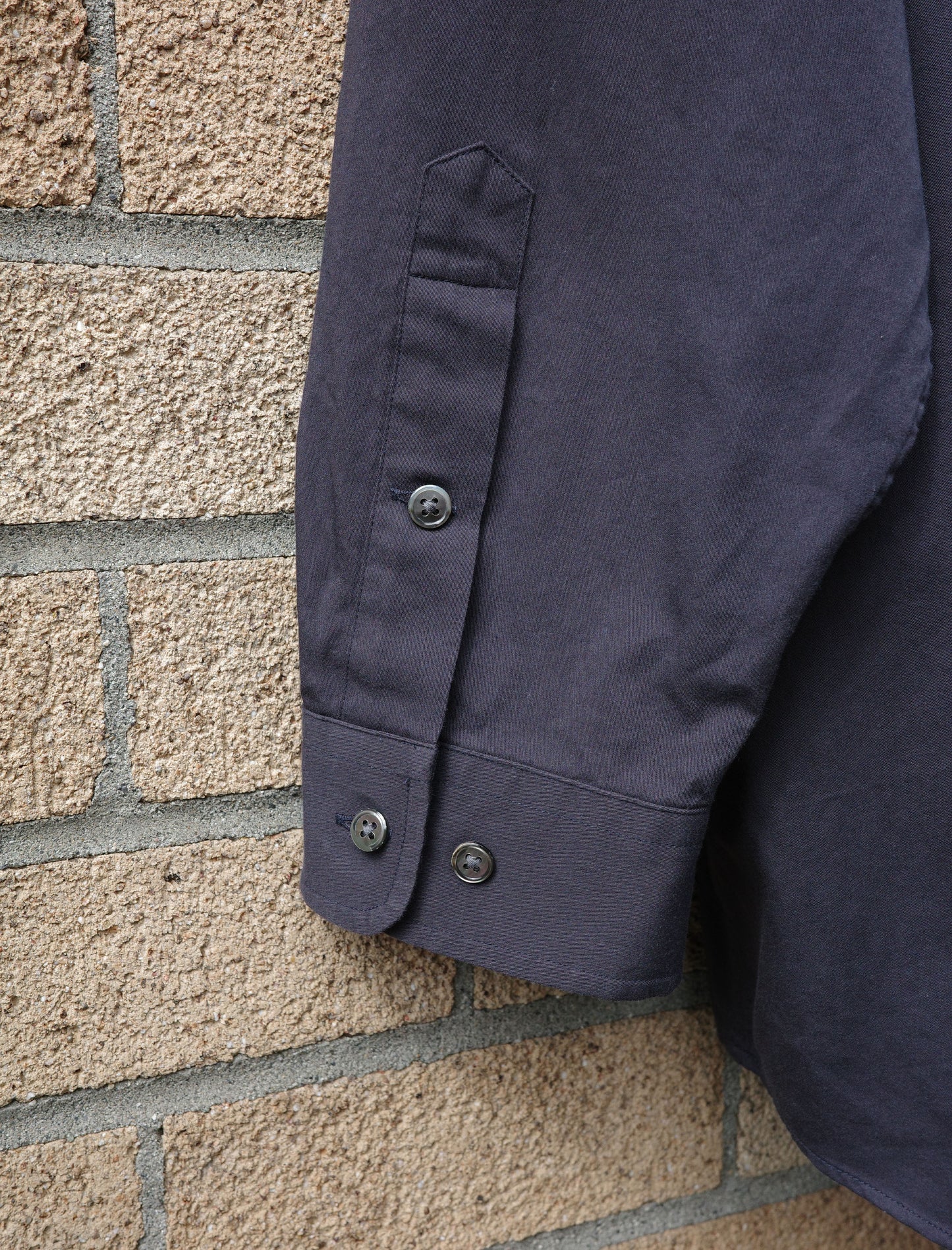 Y Organic Cotton Washer Satin Shirt - Navy