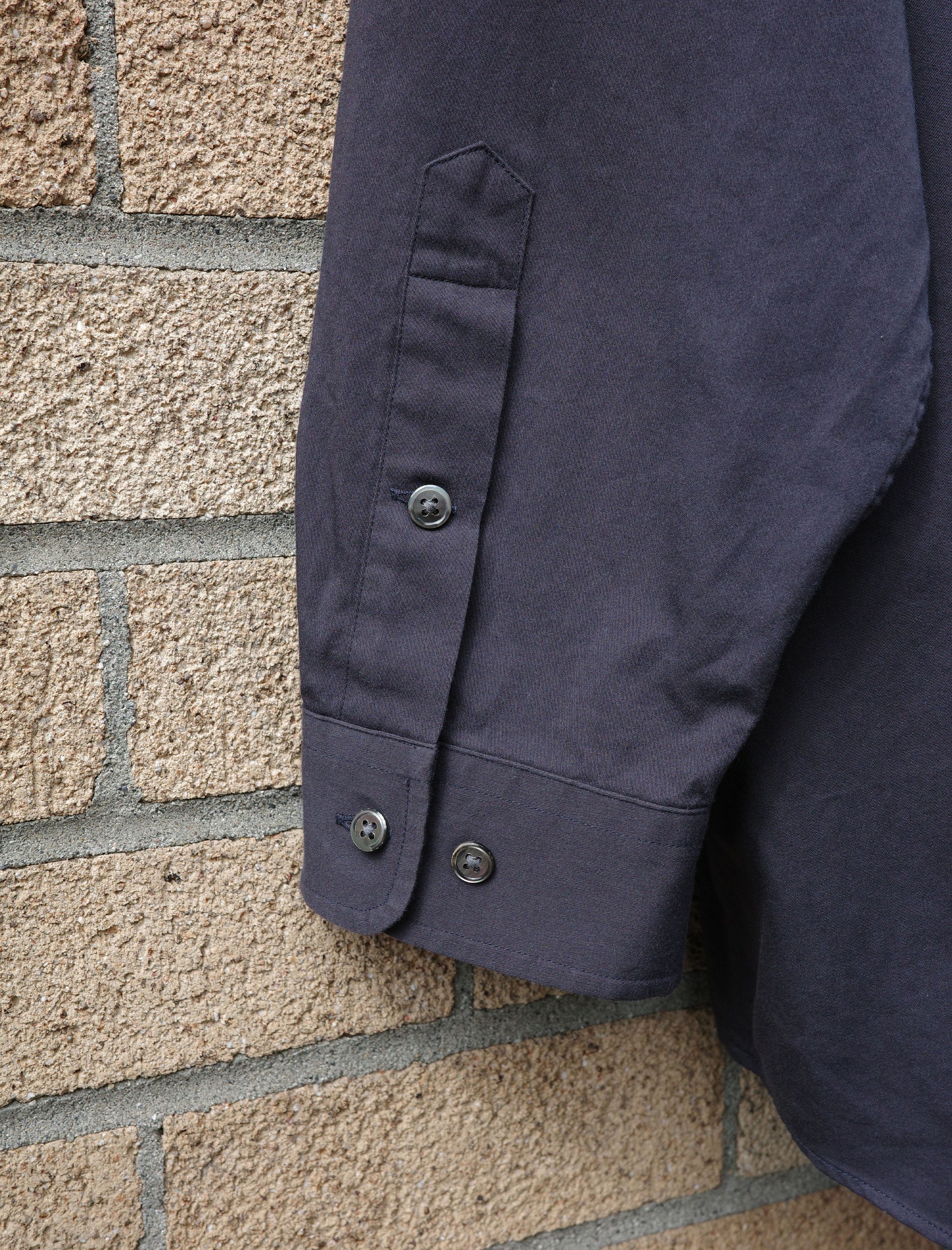 Y Organic Cotton Washer Satin Shirt - Navy