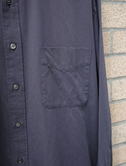 Y Organic Cotton Washer Satin Shirt - Navy