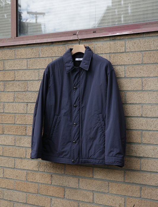 Recycle Nylon Mix Taffeta / Polyester Fleece Coat - Navy