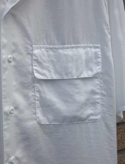 Y Tencel Poplin Open Collar S/S Shirt - White