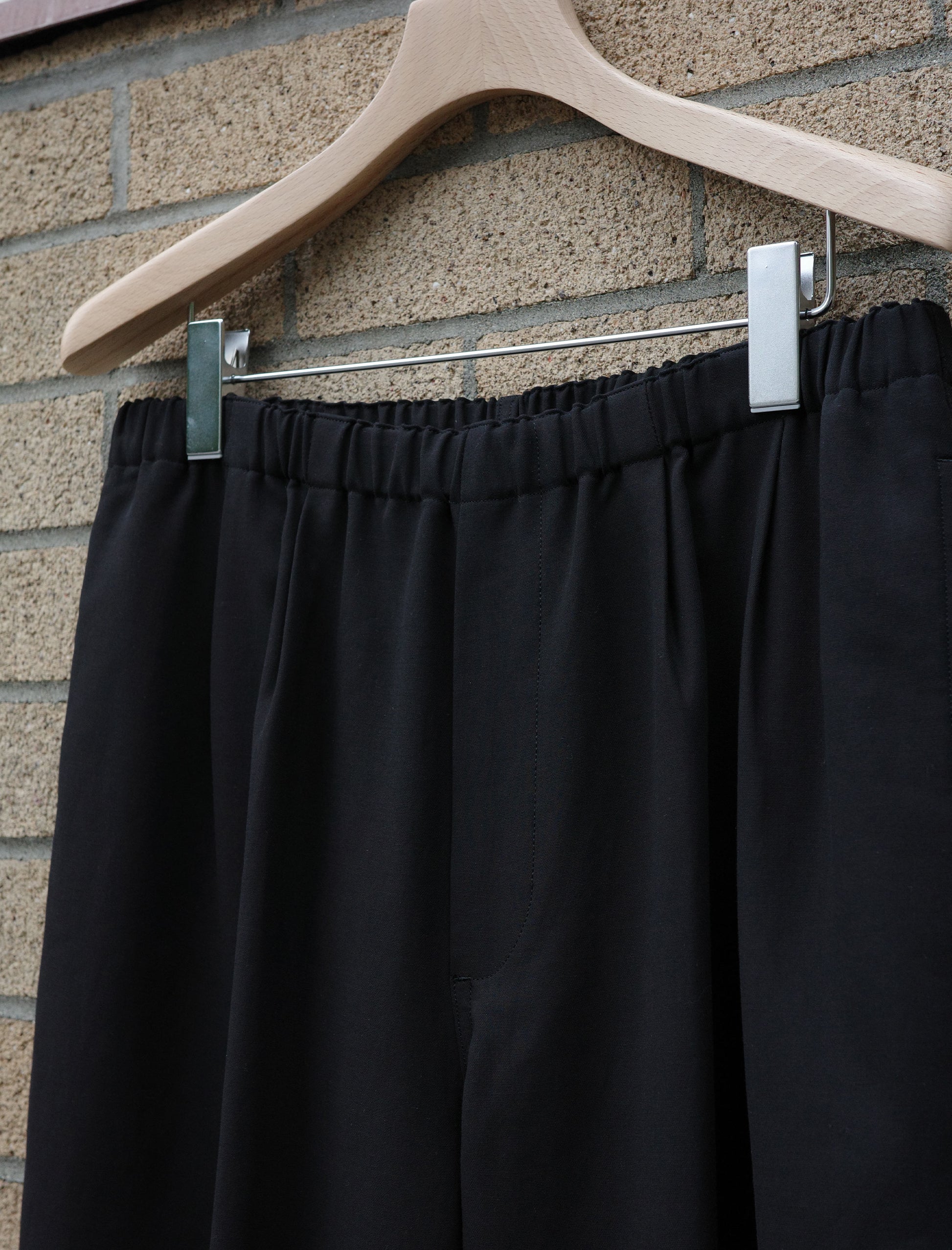 YLEVE 100/2 GV Twill Double Weave Easy Pants - Black