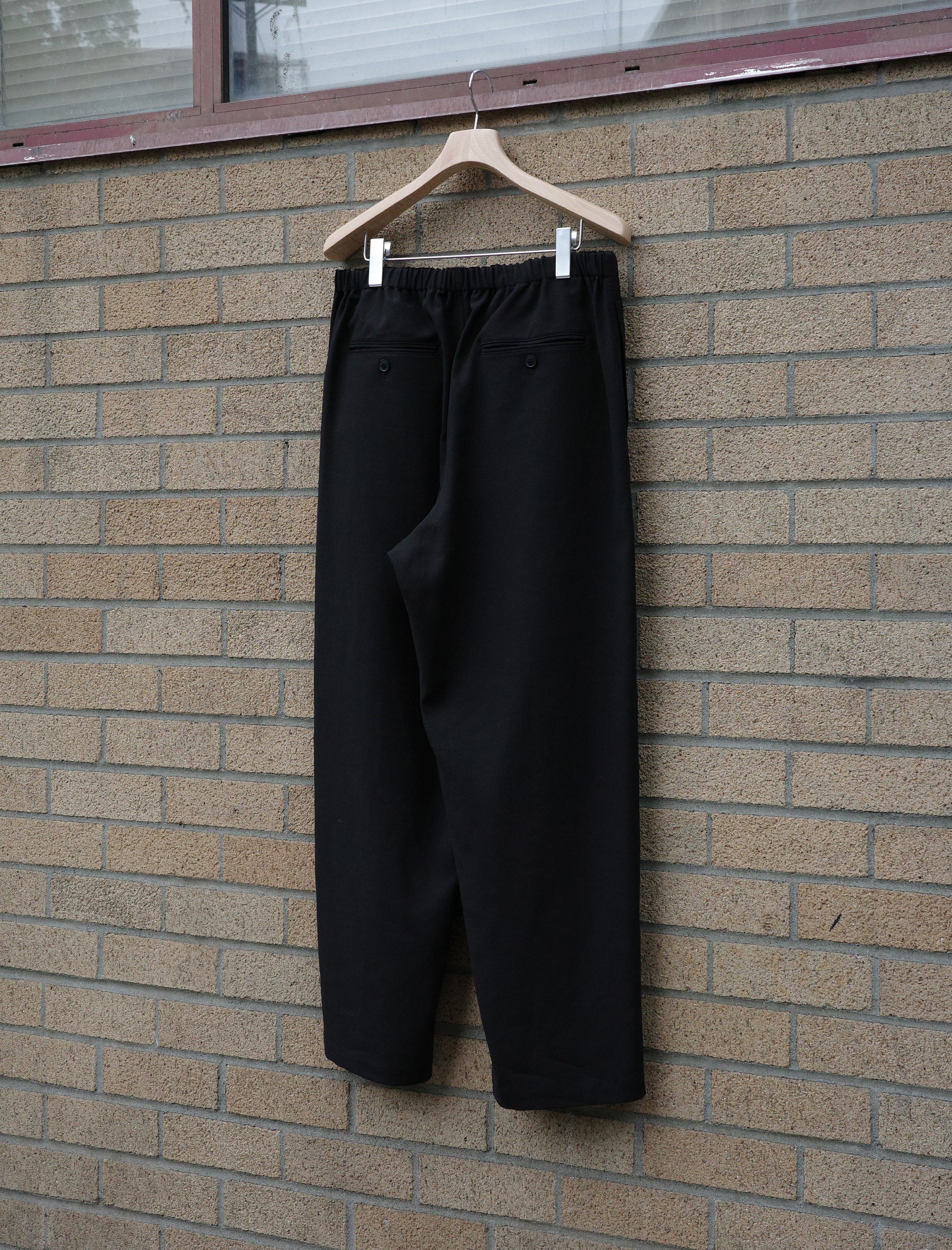 YLEVE 100/2 GV Twill Double Weave Easy Pants - Black