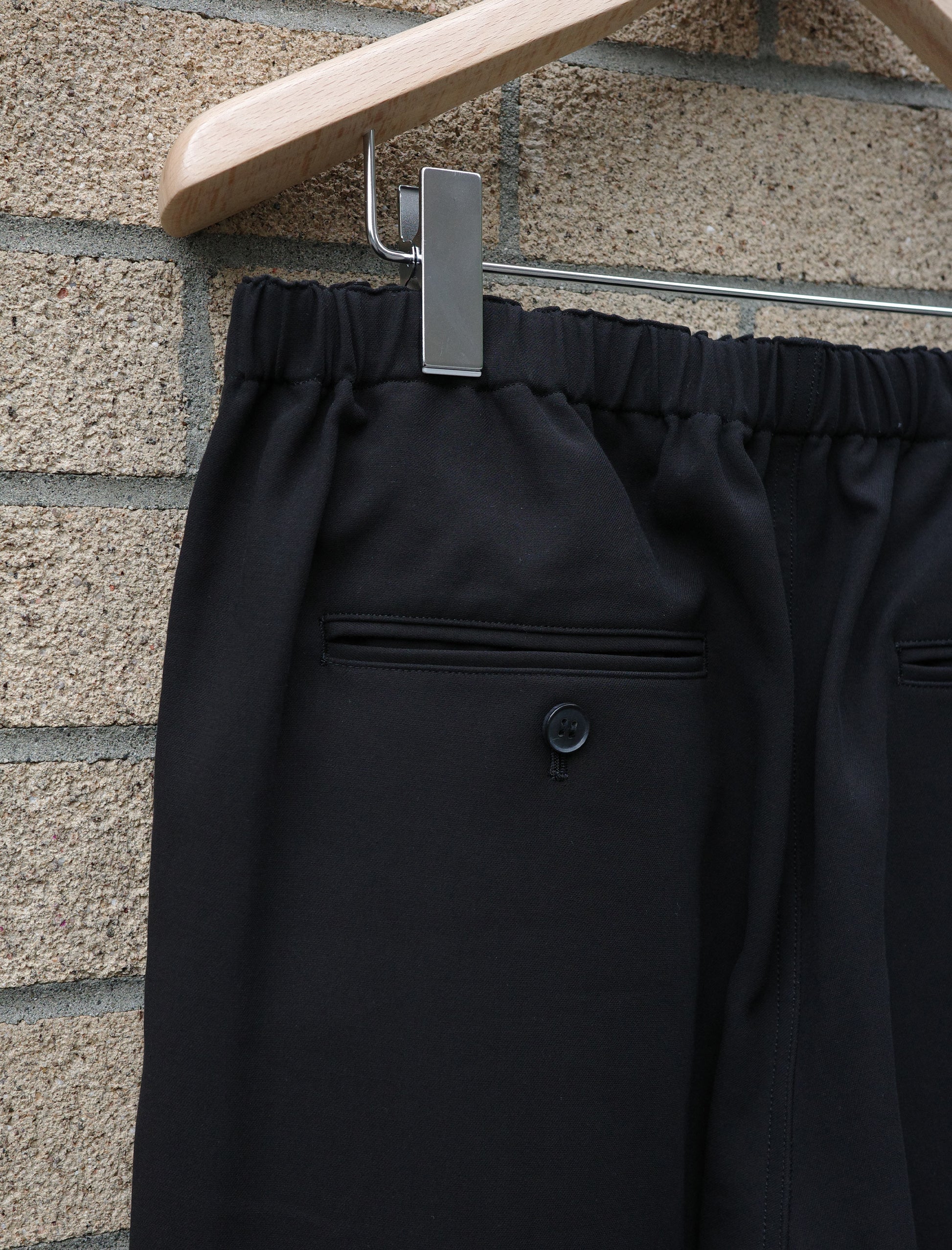 YLEVE 100/2 GV Twill Double Weave Easy Pants - Black
