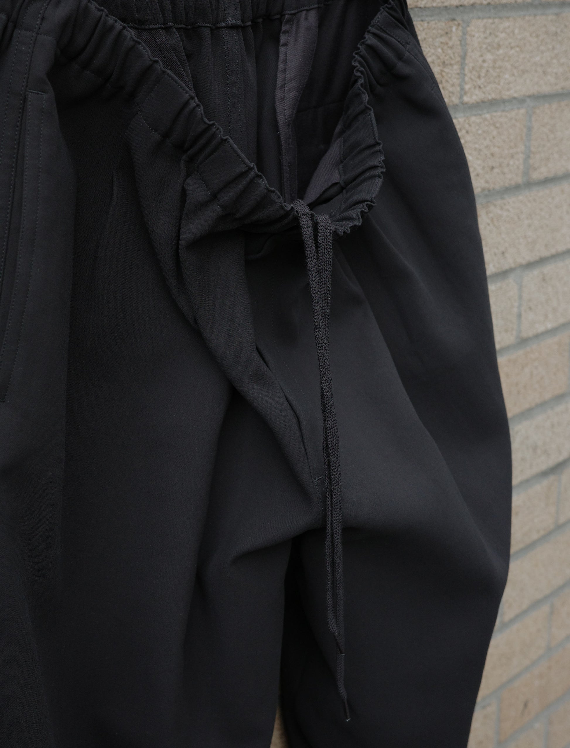 YLEVE 100/2 GV Twill Double Weave Easy Pants - Black