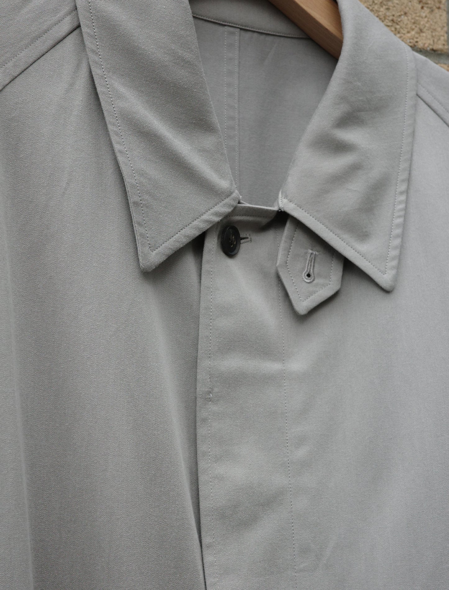 YLEVE Cotton Blend Chambray Coat - Faded Blue
