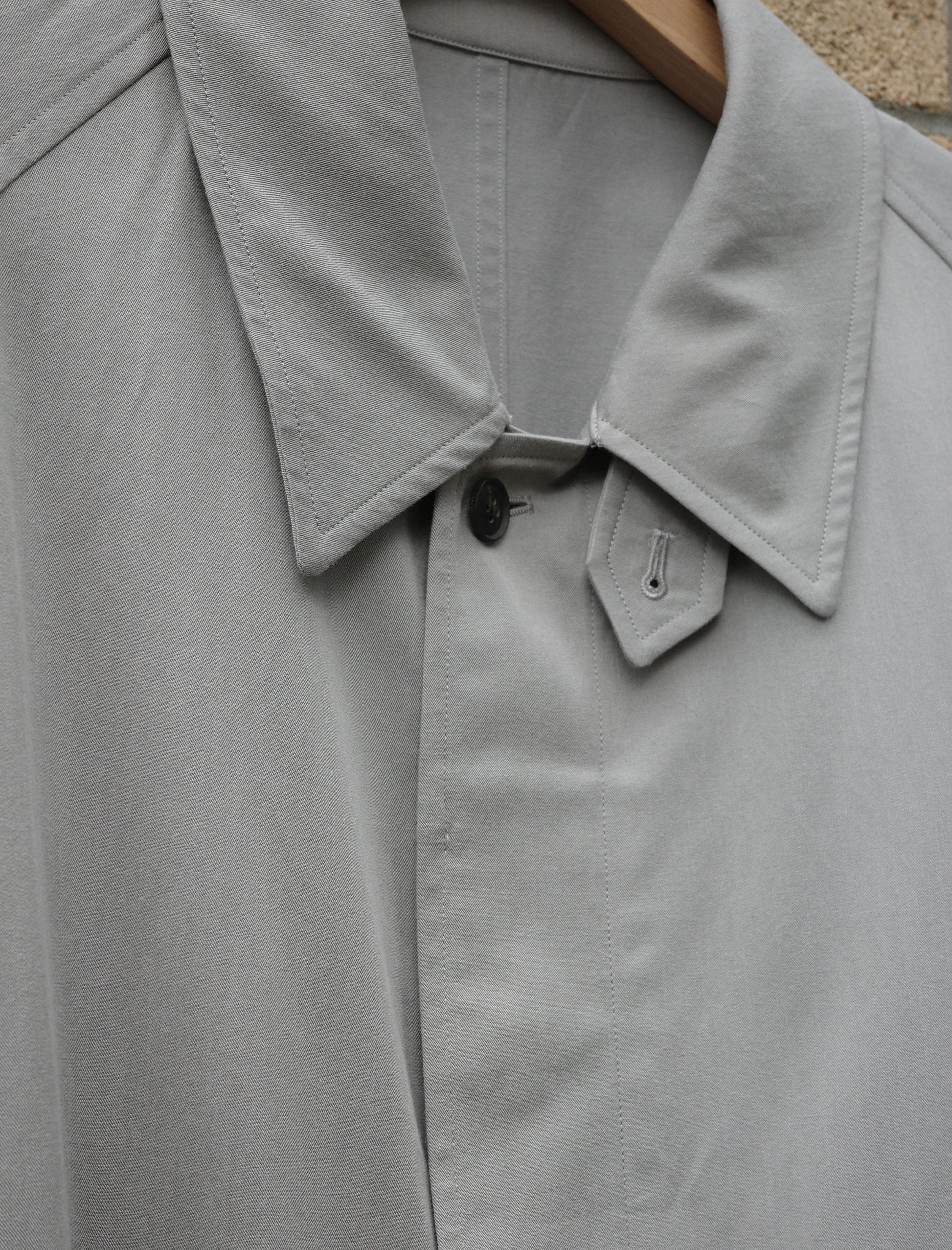 YLEVE Cotton Blend Chambray Coat - Faded Blue