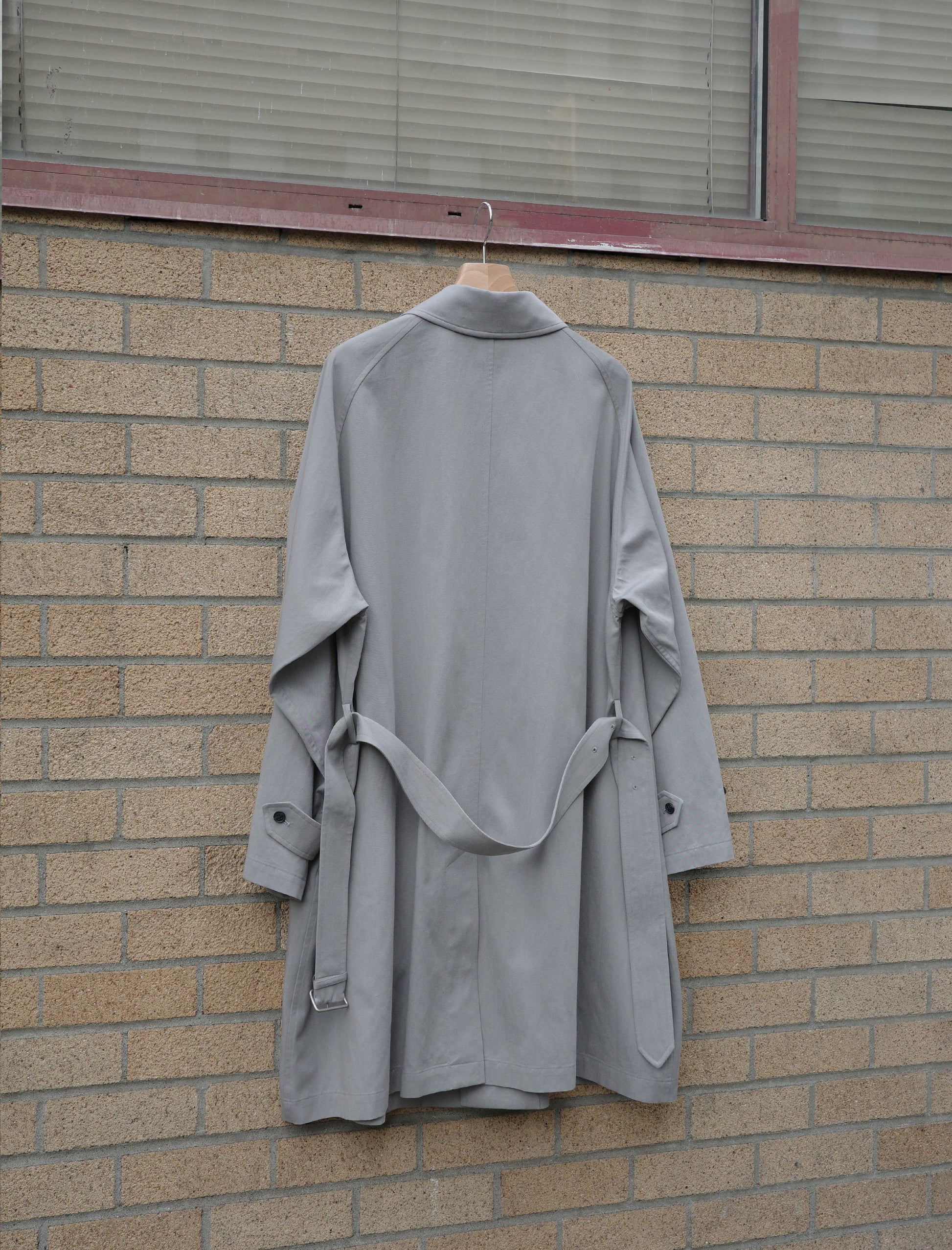 YLEVE Cotton Blend Chambray Coat - Faded Blue