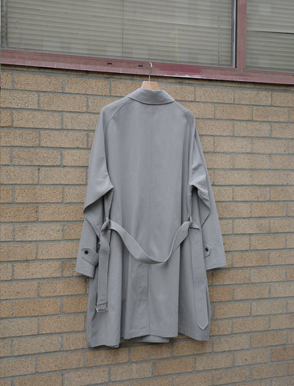 YLEVE Cotton Blend Chambray Coat - Faded Blue
