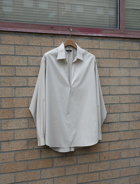YLEVE Cotton Silk Typewriter Skipper Shirt - LT Soy