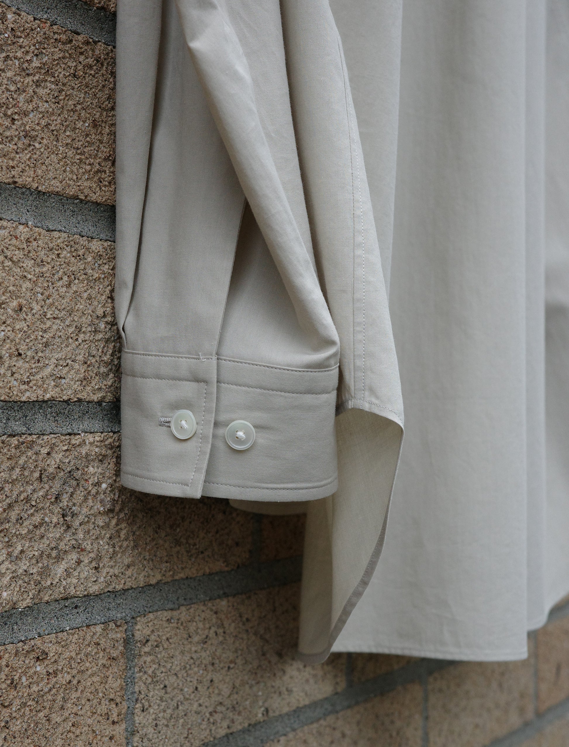 YLEVE Cotton Silk Typewriter Skipper Shirt - LT Soy