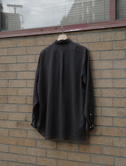 YLEVE Cotton Voile Lawn Long Sleeve Shirt - Charcoal