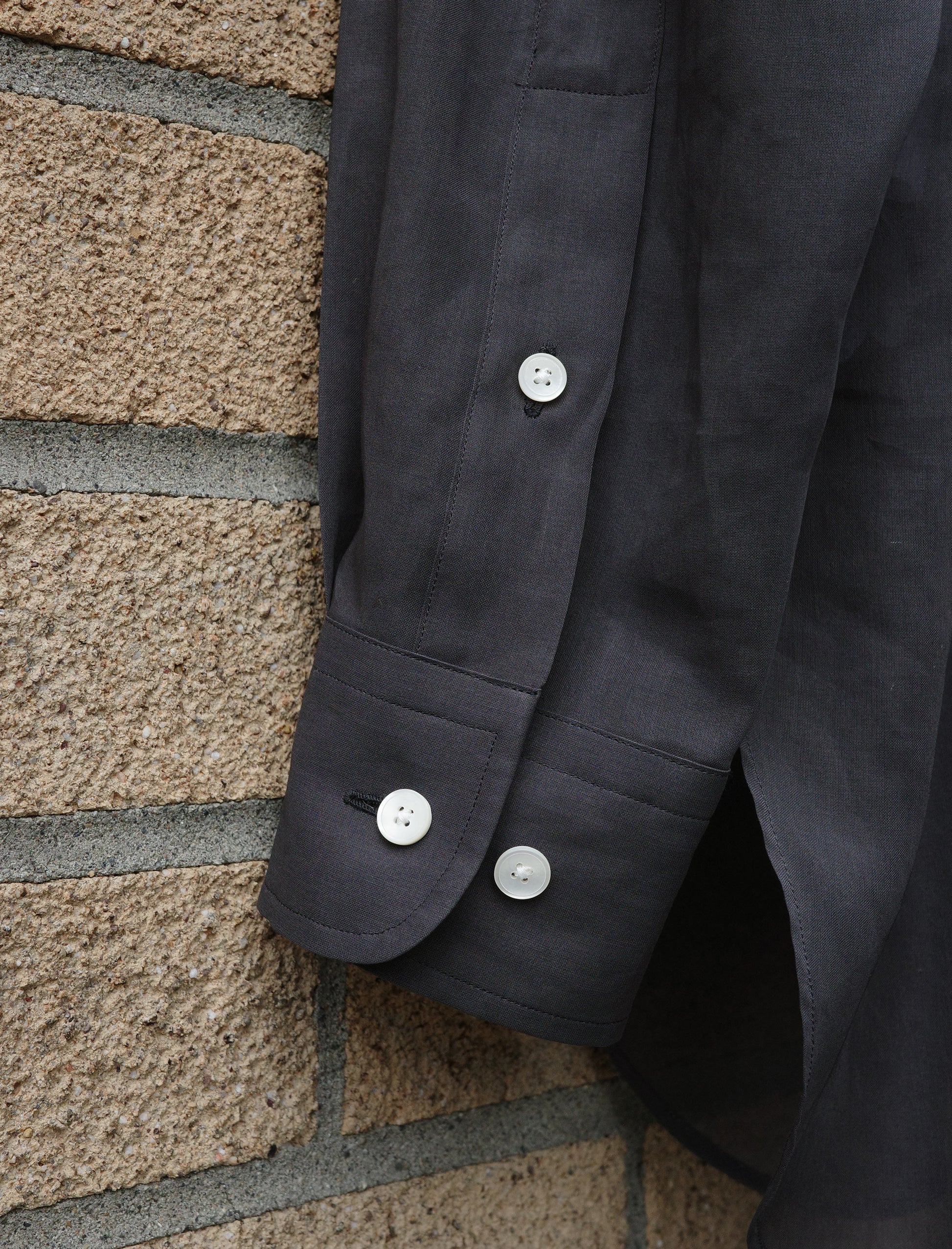 YLEVE Cotton Voile Lawn Long Sleeve Shirt - Charcoal