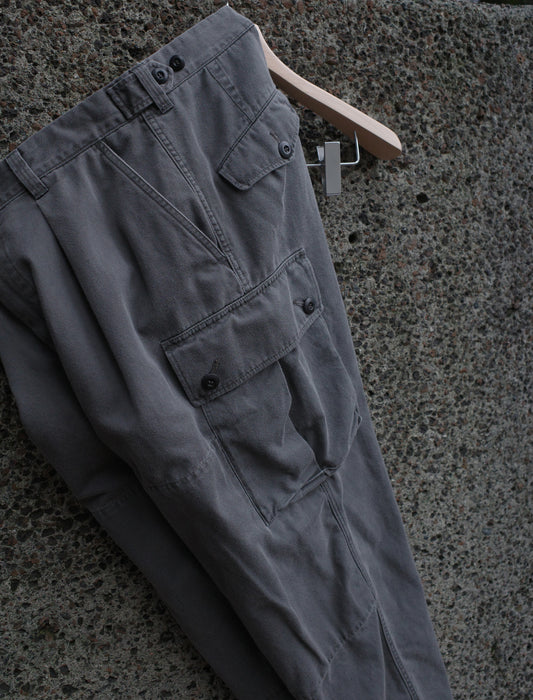 YLEVE Pigment Overdyed Cotton Twill Trousers Charcoal
