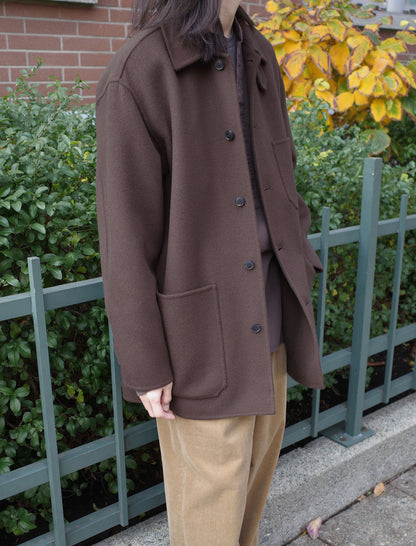 YLEVE Super 100's Wool Double Cloth Blouson Hazel