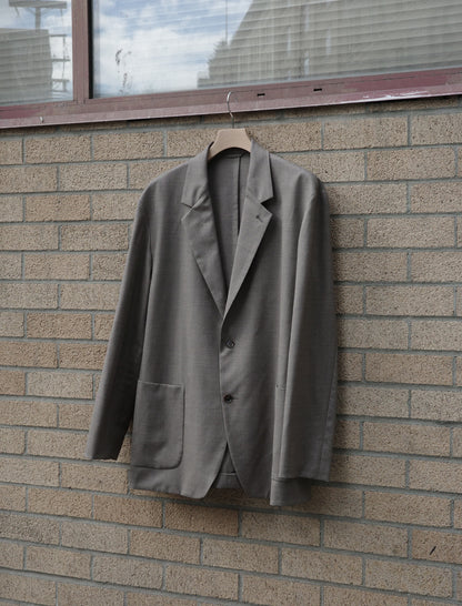Super 120's Wool Chambray Jacket - Mocha