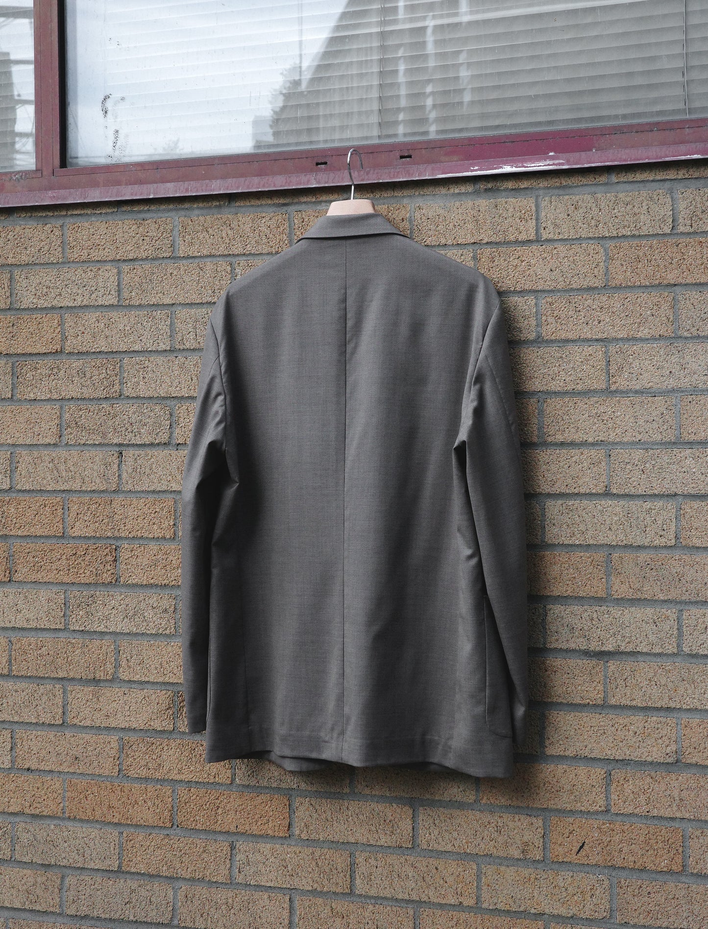 Super 120's Wool Chambray Jacket - Mocha