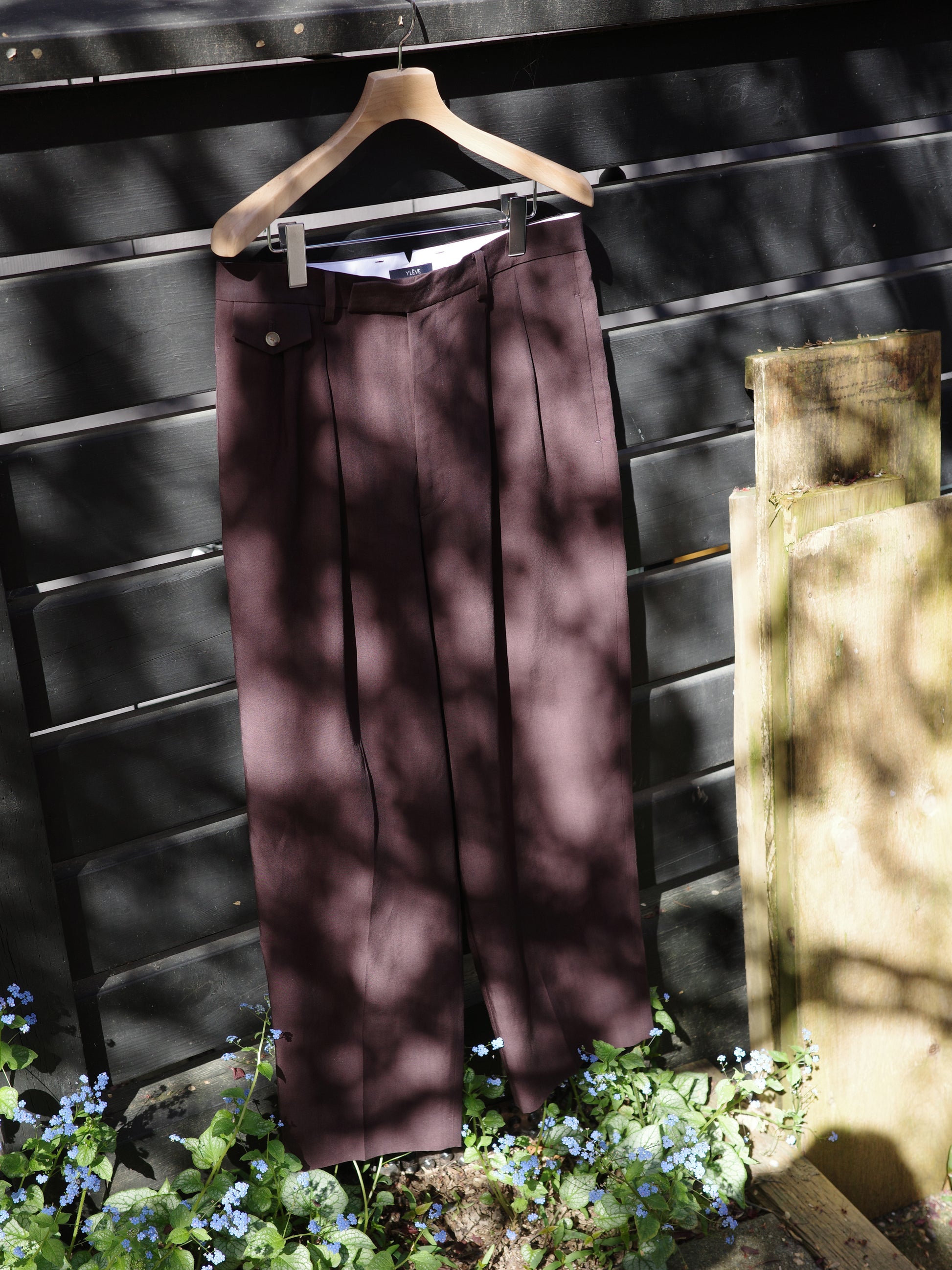 YLEVE Tencel Trousers - Burgandy