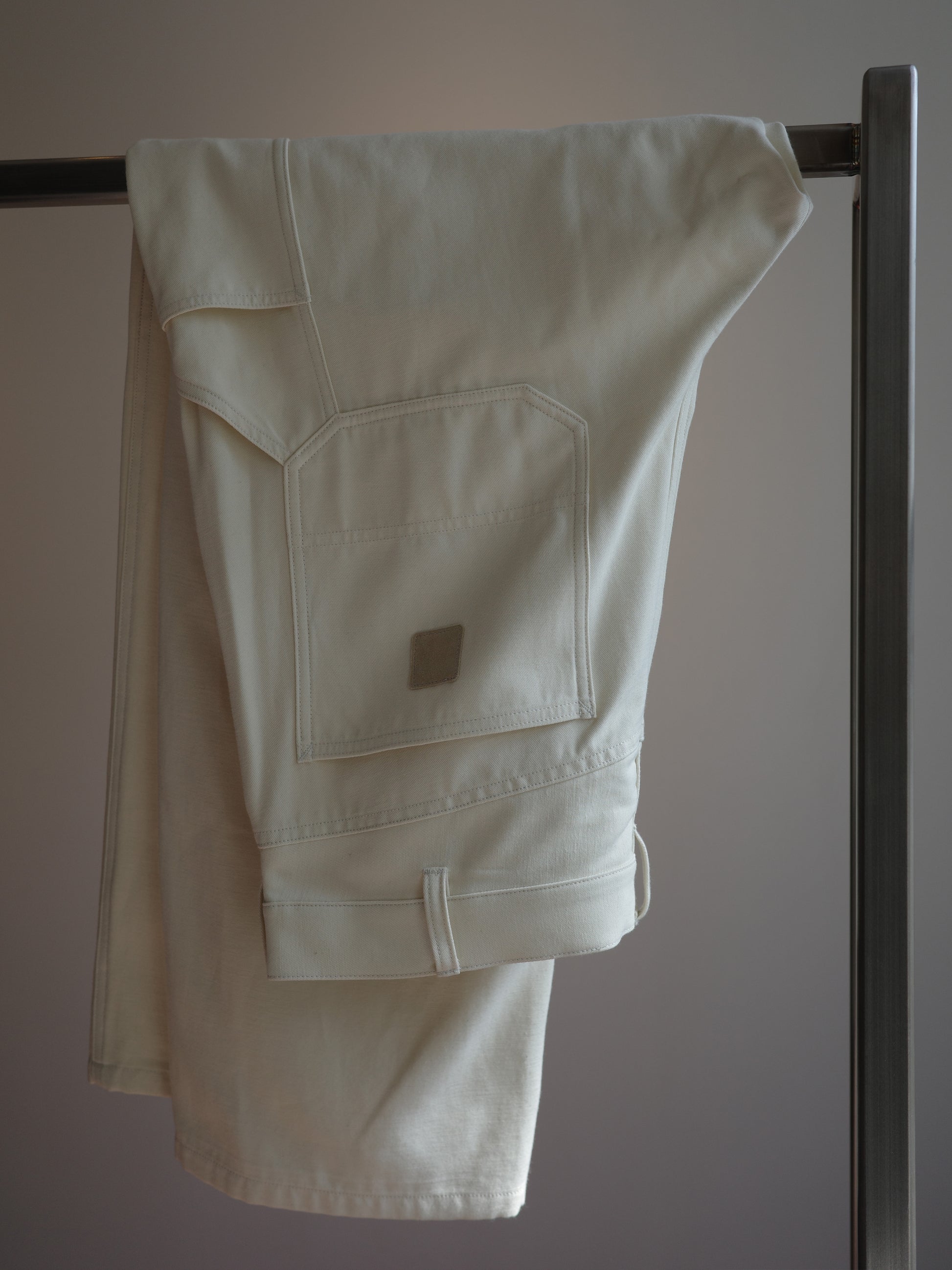 YLEVE Viscose Cotton Painter Pants - Ivory