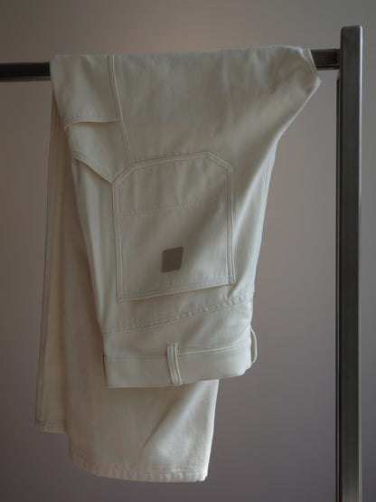 YLEVE Viscose Cotton Painter Pants - Ivory