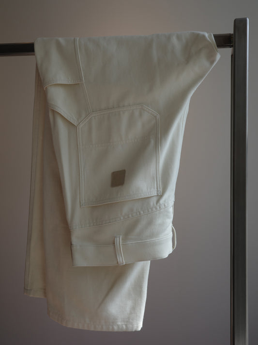 YLEVE Viscose Cotton Painter Pants - Ivory