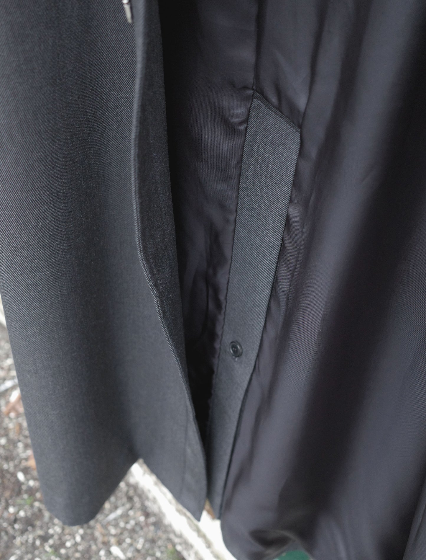 YLEVE Wool Gabardine Zip Coat - Charcoal