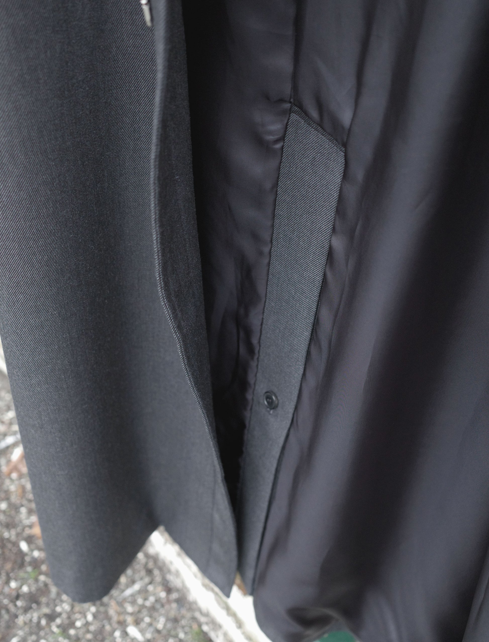 YLEVE Wool Gabardine Zip Coat - Charcoal