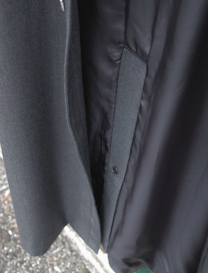 YLEVE Wool Gabardine Zip Coat - Charcoal